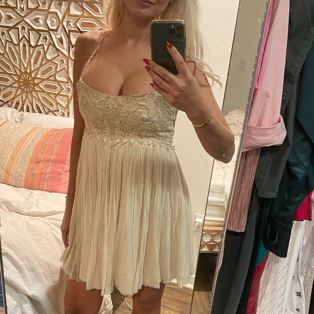 Free People dress, 0, xs, pleated, Beige, rare, free people
